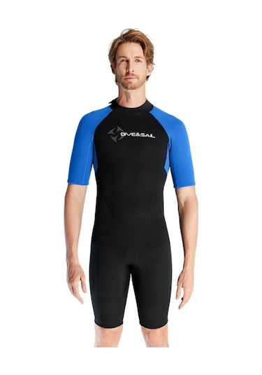 Dıve&saıl 1.5mm Kısa Kollu Tek Parça Warm Wetsuit Sörf Şnorkel Kış Yüzme Dişlisi Erkek 001