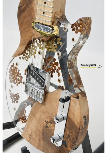Elektro Gitar Custom Epoksi & Yıllanmış Ağaç Kişiye Özel Butterscotch Blonde