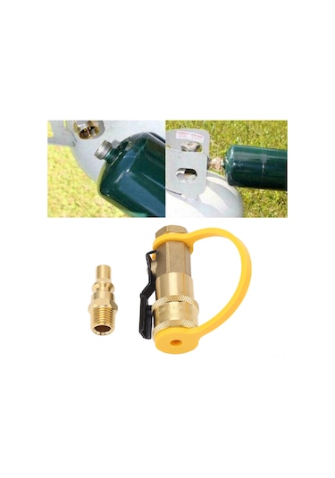 Moveevo Brass Propane Quick Connect Adapter Seti - 1/4" Hızlı Bağlantı Ve Kapatma Valfi İle 3/8" Dahili Dişli Regülatör Dönüştürücü - Kamp, Bbq Ve Dış Mekan Kullanıma Uygun Diğer