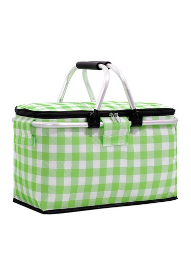 Büyük Kapasiteli Katlanabilir Yalıtımlı Piknik Çantası-yeşilekose Yeşil