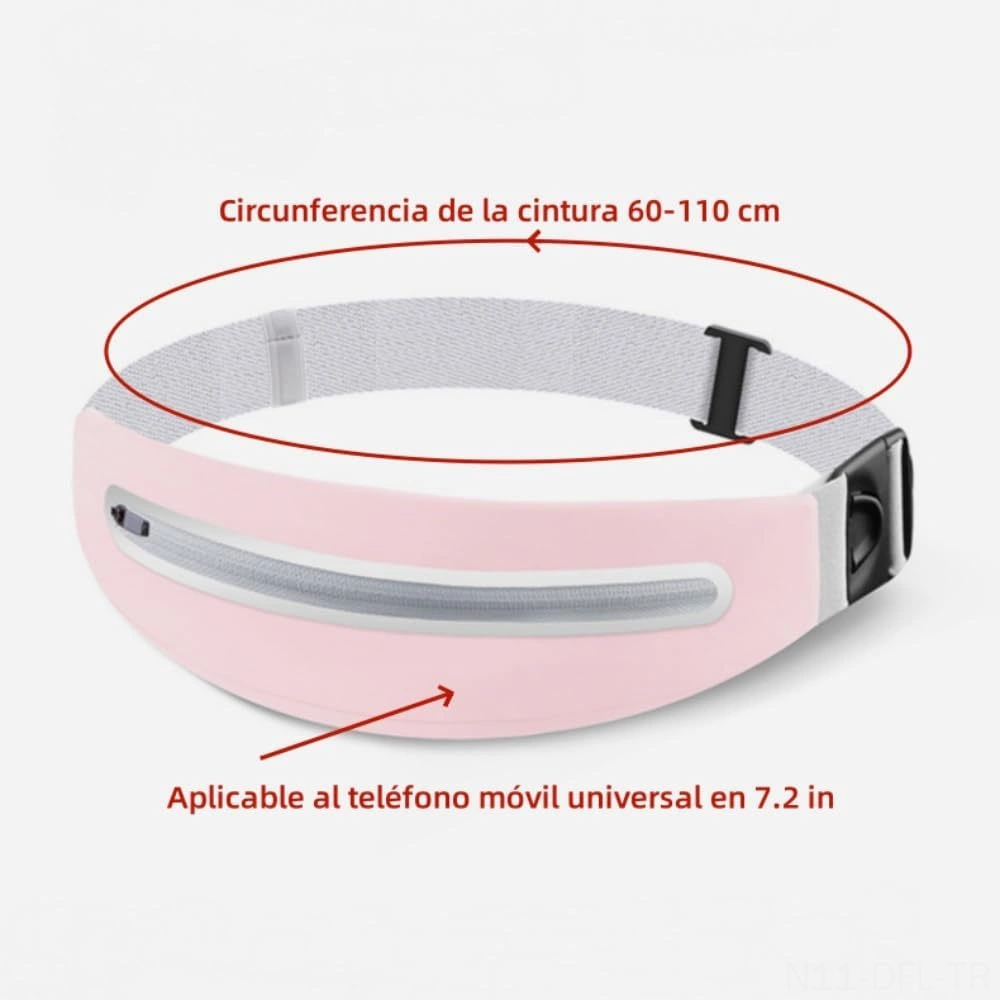 Dofolink Pembe Spor Bel Çantası - 7.2 İnç Telefon Uyumlu, 60-110 Cm Bel Ölçümü, Multifonksiyonel Koşu Ve Fitness Çantası Pembe