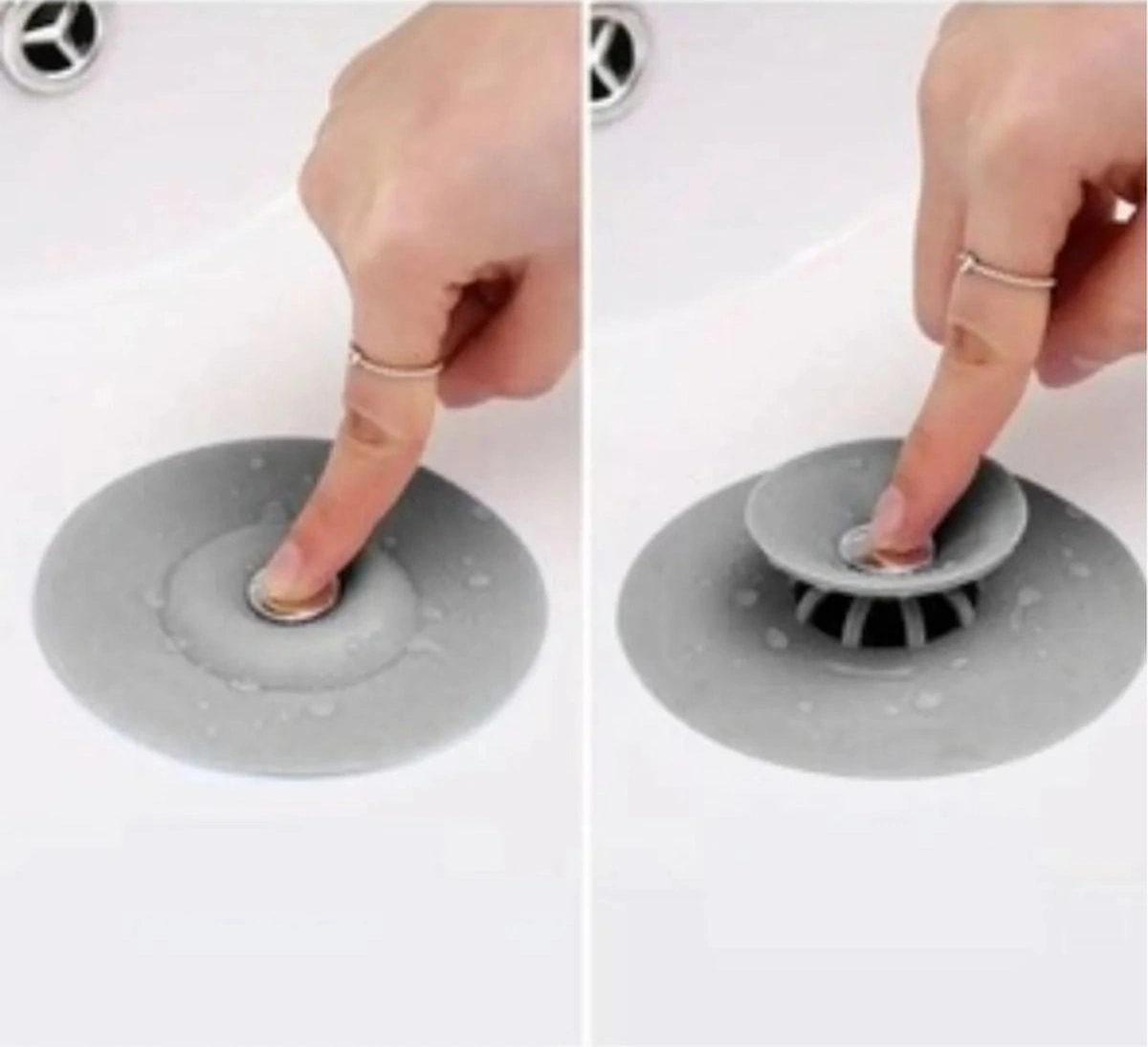 Çok Amaçlı Lavabo Gider Tıkacı Silikon Süzgeç Ve Tıpa Mutfak, Banyo, Küvet Uyumlu Siyah