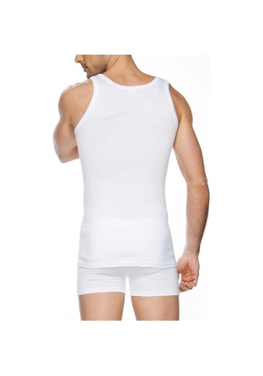 6 Adet Güryıldız Erkek Ribana Atlet Yüzde Yüz Pamuklu Beyaz 24002