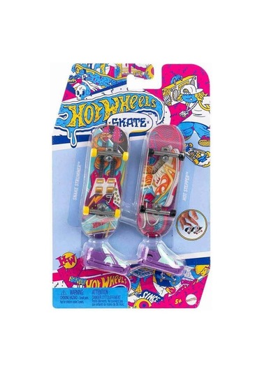 Hot Wheels Skate Retro Temalı İkili Parmak Kaykay Ve Ayakkabı Paketleri Hxl17-hxl19 Renkli