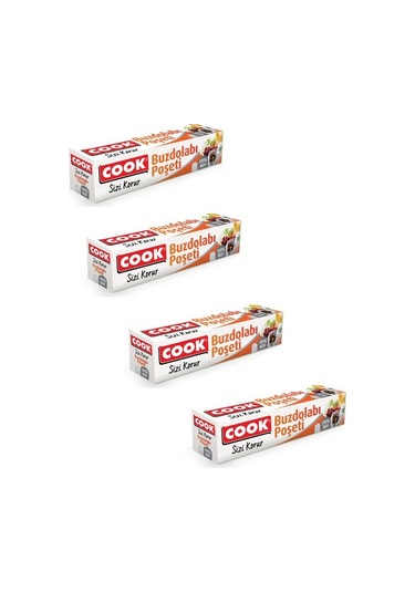 Cook Orta Boy Buzdolabı Poşeti 24Cmx38Cm 20 Adet 4 Paket