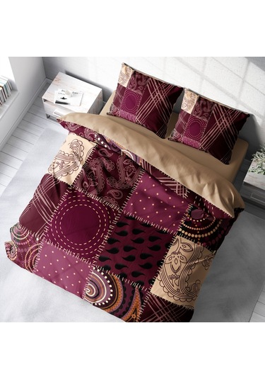 Monohome Patchwork 3D Pamuk Saten Çift Kişilik Nevresim Takımı Çok Renkli