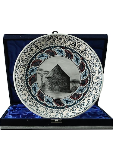E38 El İşçiliği Çini Tabak Kümbet 25 Cm - 6415