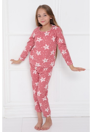 Sleeproom Kişlik Çocuk Polar Pijama Takim Pudra