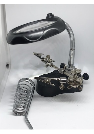 Büyüteçli 3. El Kart Tutuculu Havya Standı Zd 126-2 (Mg 16126A)