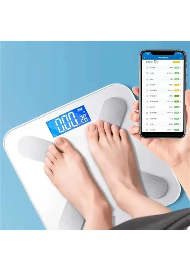 Dijital Banyo Baskül Kilo Tartı Bluetooth Uygulama Destekli Terazi