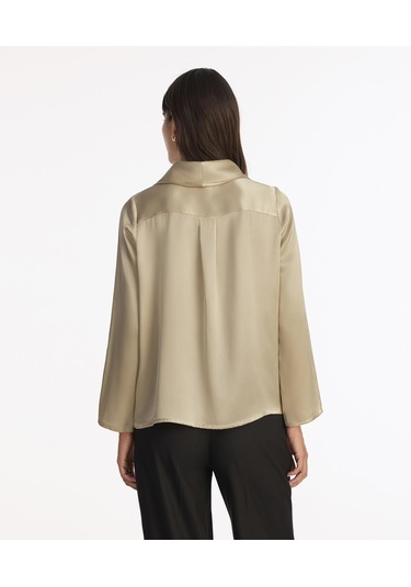 Yargıcı Geniş Şal Yaka Uzun Kol Gömlek 25kkgm6051p 002 Beyaz