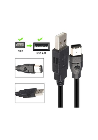 Novahub Junsunmay Ieee 1394 6 Pin Erkek - Usb 2.0 Erkek Adaptör Dönüştürücü Kablo, 3m Uzunluk Kablosuz Bağlantı