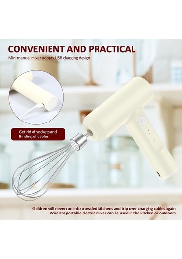 Ulzyvf Elektrikli Akülü Çırpma 2000mah Usb Şarj Edilebilir El Beyaz, Yeni Tasarım Beyaz