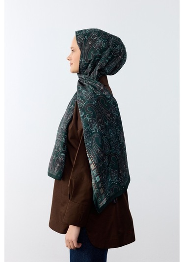 Mirsoy Scarf Asya Etnik Desen Şal Yeşil