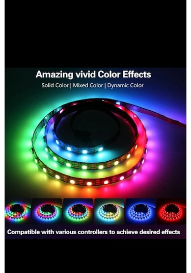 2mt. Ws2812b Kumandalı / Tak Çalıştır Adreslenebilir Şerit Led