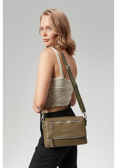 Morpelikan Kadın Dört Bölmeli Clutch Çarpraz Omuz Çantası