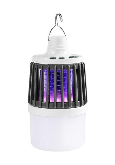 Powermaster Mx-858 Usb'li Sinek Öldürücü Özellikli 3 Modlu Şarjlı Kamp Feneri Sivri Sinek Cız Beyaz