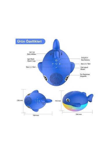 Rgb Su Geçirmez Yüzen Speaker Balık