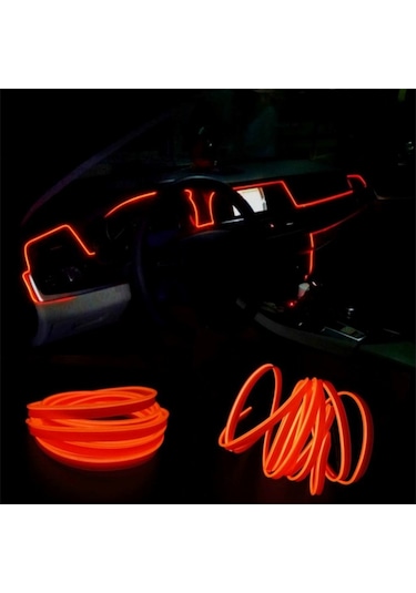 Araç İçi Torpido Şerit Led Kırmızı Renkli ip Neon 2 Metre