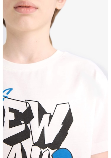 DeFacto Erkek Çocuk 2'li Takım Baskılı Kısa Kollu Tişört Şort E8827A825SMWT32