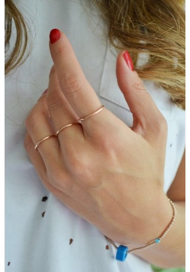 Çıtır Minimal Gümüş Yüzük 925 Ayar Rose Gold - 367221671