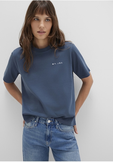Mavi - Mv Baskılı Lacivert Tişört 1613148-70500 Lacivert