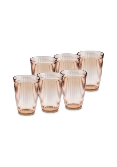 Karaca  Gordes 6'lı Cam Meşrubat Bardağı 370 ml Amber