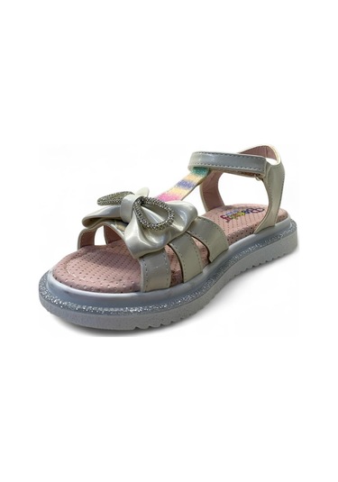 516 Kız Çocuk Taşlı Sandalet Krem
