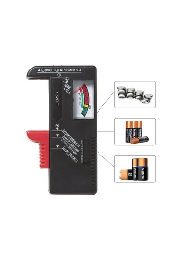 Pil Evrensel Düğme Pil Renk Kodlama Ölçer Volt Test Cihazı Ekran