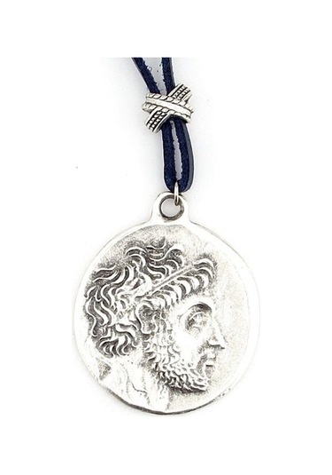 Solfera Phılıp V Antik Greek Macedon Madalyon Deri Erkek Kolye Q0648 Çok Renkli