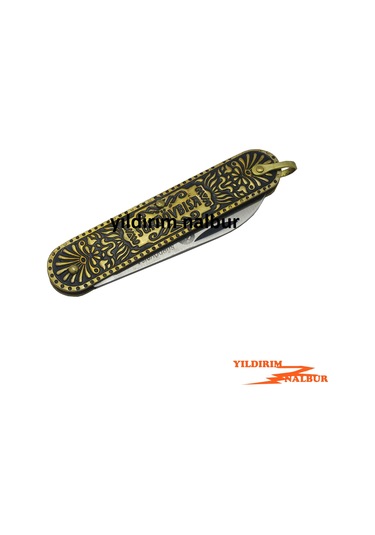 Sürmene Çakı Sarı Cep Çakısı Yaylı Anahtarlık Halkalı