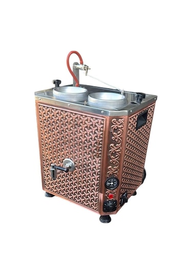 Elektrikli Bakır 1.sınıf Çay Kazanı 2 Demlik 25 Lt Kapasiteli