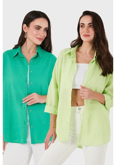 Sd Luxury Bayan Gömlek 6781001s2 Fıstık Yeşil-yeşil Fıstık Yeşil-yeşil