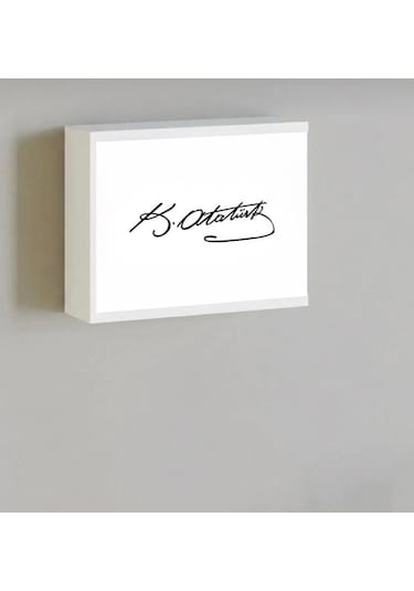 Erik Atelier Atatürk İmzalı Dekoratif Modem Ve Sigorta Saklama Kutusu Kablo Wifi Gizleme Beyaz