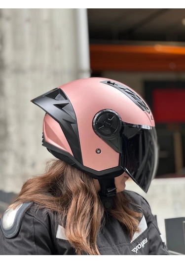 Ls2 Aırflow 2 Rose Gold Kask Siyah Vizör Spoiler Rose Gold