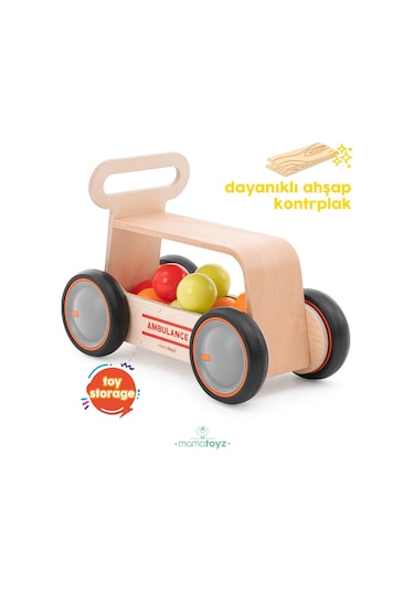 Driveme Wood Ambulans Yürüteç - Bin Sür - Oyuncak Deposu