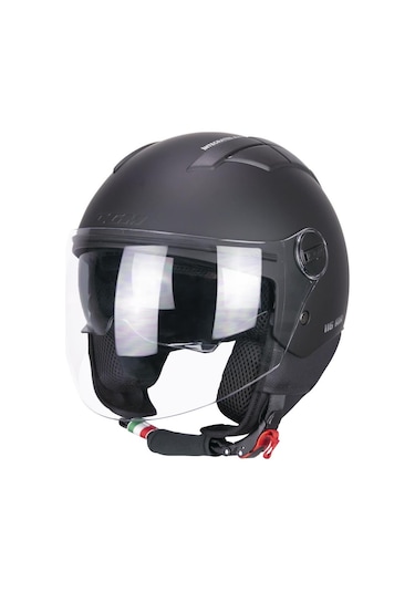 Cgm 116A Aır Açık Kask Siyah Uzun Vizör+ Güneş Vizörlü Siyah