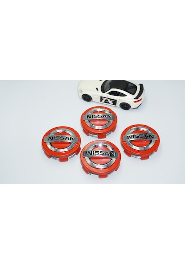 Dk Tuning Nissan Kırmızı Gümüş Jant Göbeği Kapak Seti 60mm