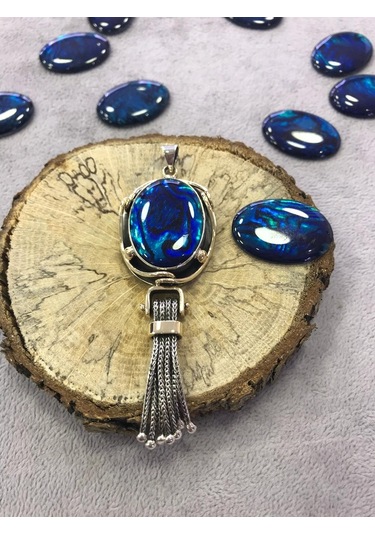 Okyanus Sedef Taşlı Gümüş Kolye 925 Ayar