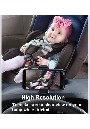 Xiyyadms Bebek Araç Kamerası - 360 Dönebilir Gece Görüşlü Wifi Bebek Monitörü 111 Karakter