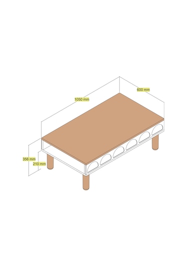 Bohem Orta Sehpa - Krem Krem