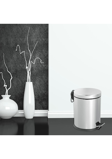 Maxiflow Maxıflow 5 Lt Krom Micro Pedallı Çöp Kovası