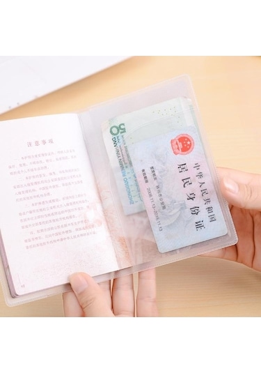 Trendooze Tutucu Tutucu Su Seyahat Şeffaf Pvc Pasaport Kimlik Kılıfı Kılıf Kartı Kapak Geçirmez Cüzdan Beyaz At Beyaz