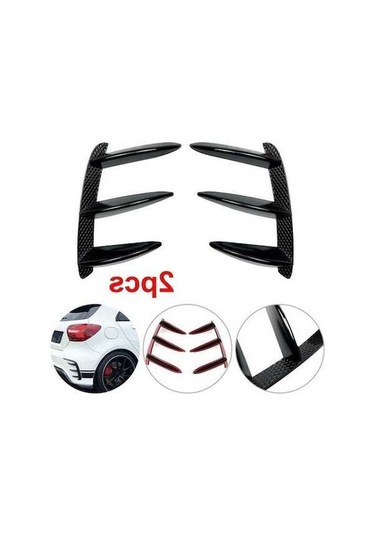 Novahub Mercedes Benz W176 A200/250/260/45 İçin Arka Tampon Spoiler Difüzör Kanalları Siyah 2 Adet