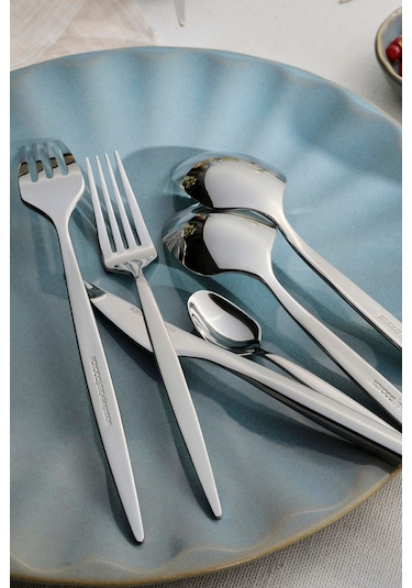 Karaca  Elegance Thor V2 Platin 12 Kişilik 84 Parça Çatal Kaşık Bıçak Takımı