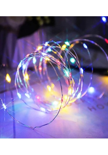 Ev Balkon Ve Parti İçin 3 Metre Pilli Renkli Peri Led Yılbaşı Süsü Işık Renkli