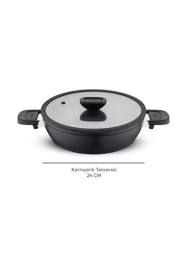 Emsan Diamente Karnıyarık Tenceresi 24 Cm Siyah
