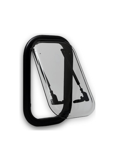 Babarvy 30x50cm Dikey 90 Amortisörlü Karavan Camı / Pencere Siyah