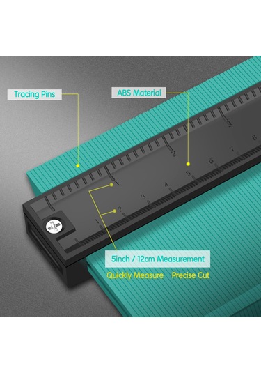 Kosona Mavi Abs Kontur Ölçer 12,8cm - Düzensiz Şekilleri Taklit Etmek İçin Ahşap İşleri, Döşeme İçin Zaman Tasarrufu Aracı Mavi
