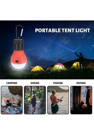 Besthome1 3 Led Taşınabilir Fener, Yüksek/düşük/sos, Abs, 60 Lumen, Çadır/hikap/acil Kullanım, Askı Tasarımı, Mavi Kartlı Paket Çok Renkli